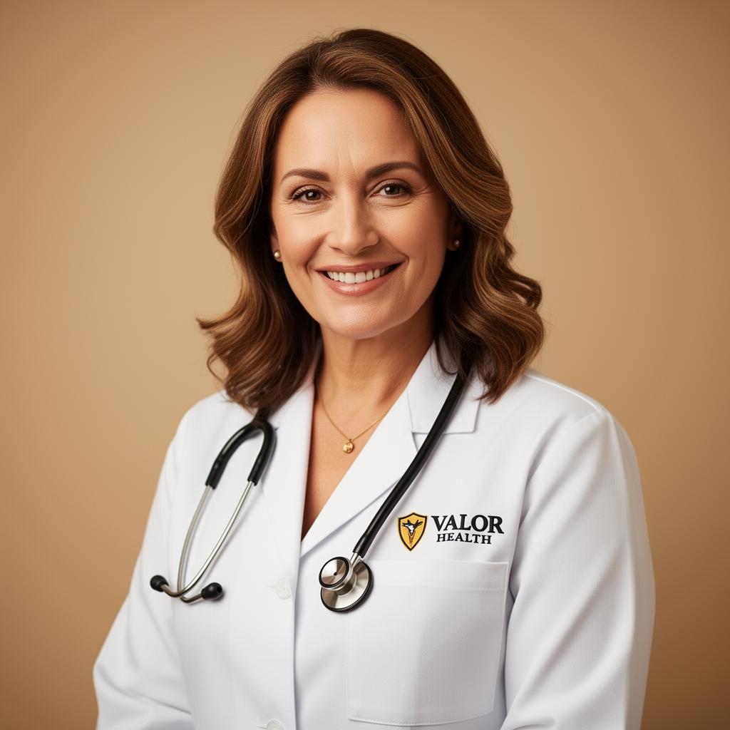 Portrait of Dr. Eleanor Whitcomb, Chief Medical Officer at Valor Health